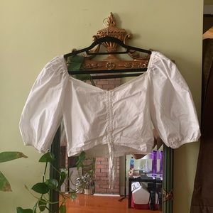 Nasty gal puffed sleeves crop top